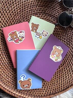 Rilakkuma Pocket Notebooks - Assorted 4 Count Pastel Colors